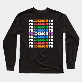 Colorful Gay Pride LGBT June Month Pride Month Demon Long Sleeve T-Shirt